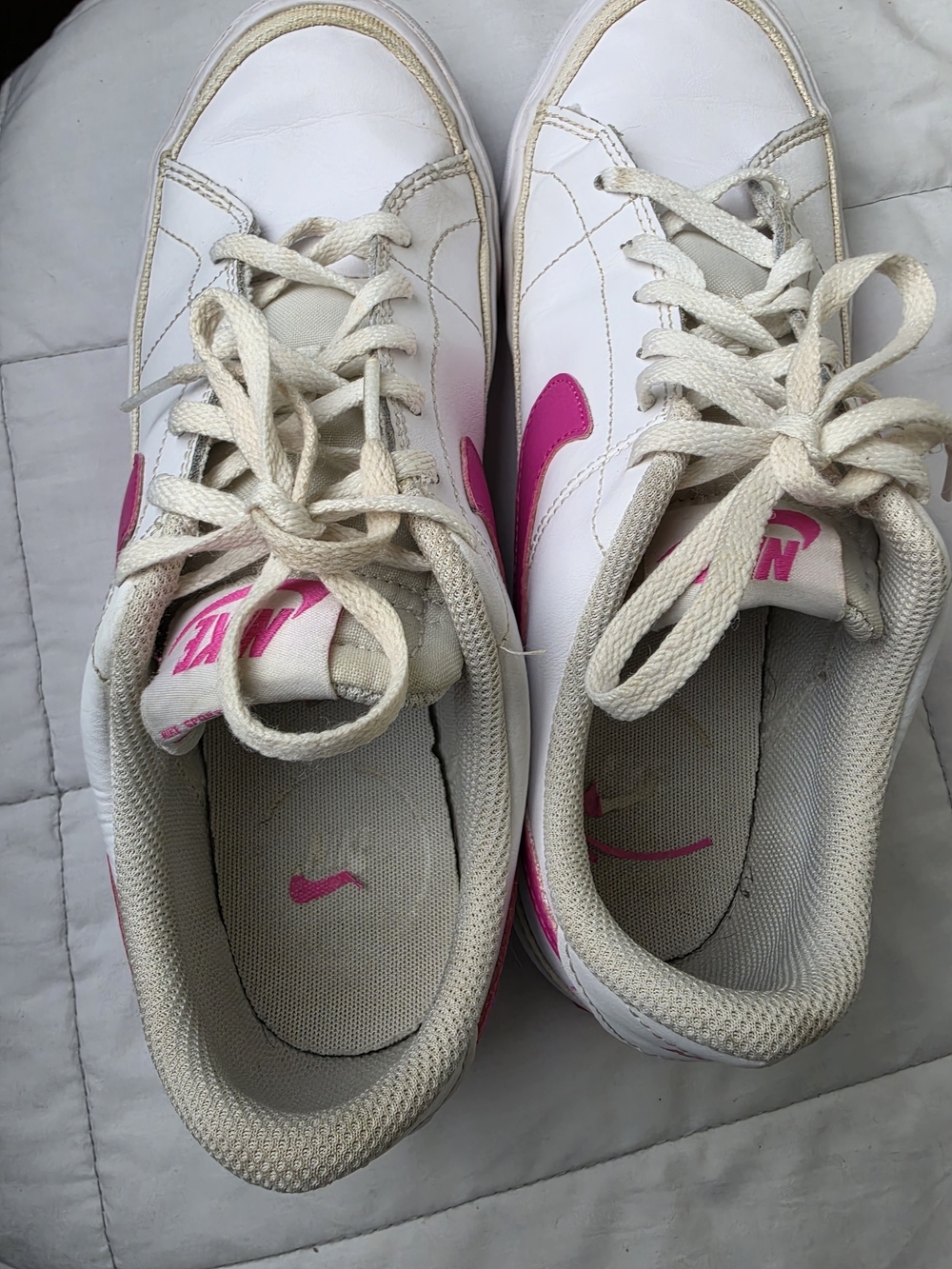 Nike Court Legacy Low Top Girls White/Pink Sneakers Size 7Y - Picture 7 of 9